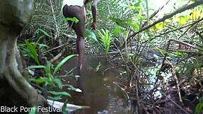 Skinny African Tribe Woman Cherishes Outdoor Labor Deeply