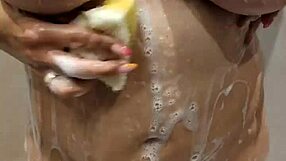 My stepsis lets me watch her shower, loves being voyeured, I'd fuck those wet big tits!