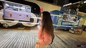 Public agent picks up cute shaved czech teen fucks rough outdoors creampie pussy drip