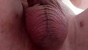 my uncut big tattooed cock cums hands free from intense anal prolapse