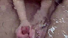 my sexy girlfriend in bath gives close-up handjob to monster cock with underwater cumshot