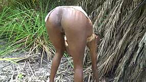 Skinny African Tribe Woman Cherishes Outdoor Labor Deeply