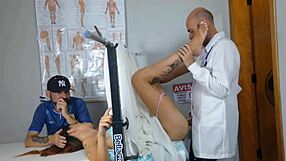 false gynecologist rips clothes fucks redhead wife creampie cuckold