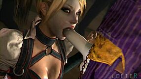 Harley Quinn Guzzles Cartoon Cock in Wild 3D Sucking Frenzy!