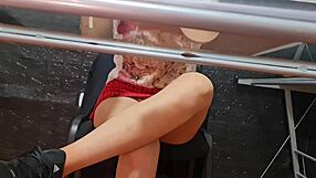 secret cam catches sexy latina secretary nataly's risky upskirt in public