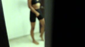 in the closet she spreads her athletic latina ass for stepbrother's hard fuck during massage
