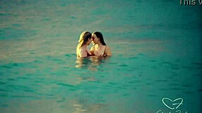 beach sunset kisses turn into olive gee dominating charlie forde's wet pussy