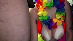 blonde slut's ecstatic threesome dp prolapse gape