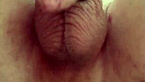 my uncut big tattooed cock cums hands free from intense anal prolapse