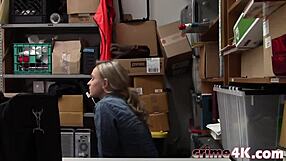 gorgeous blonde teen gets bent over and fucked hard in storage room doggystyle