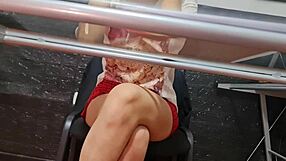 secret cam catches sexy latina secretary nataly's risky upskirt in public