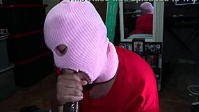 thick masked lightskin babe sucks bbc till messy cum explosion