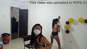 Hot Stepsisters Flash Natural Tits in Seductive Exhibition Display