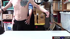 Busty Milf Security Guard Feels Shoplifter's Huge Cock in Pussy Lick