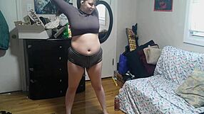 from gym shorts to naked yoga in 40 minutes big tits chubby workout challenge