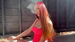 watch long-haired big-titted artemisia smoke hot outdoors