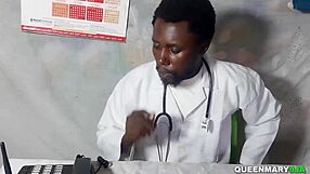 husband's first gyno exam for shaved wife turns horny missionary fuck ending in wet pussy creampie!