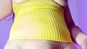 Curvy latina wife in leggings flashes pussy for stepson secretly