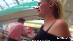 adorable czech kitten strips in mall before hardcore pov assfucking