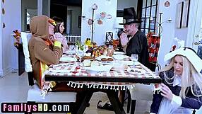 oh my god stepdad's big toe fucks my pussy under table family orgy!!