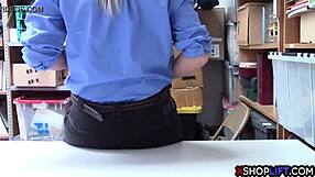 Busty Milf Security Guard Feels Shoplifter's Huge Cock in Pussy Lick