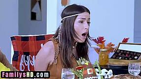 oh my god stepdad's big toe fucks my pussy under table family orgy!!