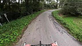 i surprise a forest girl jerking off and she joins me for outdoor fun