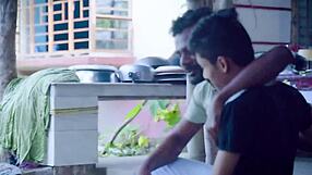 Desi husband shares horny wife with office friend for creampie doggystyle threesome!