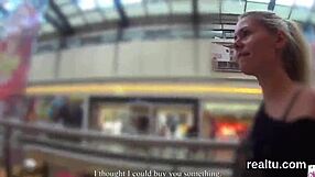 adorable czech kitten strips in mall before hardcore pov assfucking