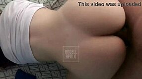 hot young latina with small tits and small waist gets fucked by stepbro creampie inside after dad leaves