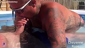 hey wanna watch her suck big cock then fuck in paddling pool?