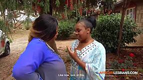 African Milf Lesbians Finger Pussies and Make Out Publicly at House Party Wedding