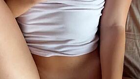 Hot athletic babe strips yoga thong early morning roommates rip clothes for pov dorm sex tease