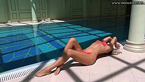 Russian Pornstar Mary Kalisy's Poolside Tease Sparks Intense Desire