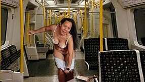 i strip tease masturbate on metro public with agarabas olpr vibrator moaning