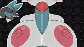 Pornstar Female Cinderace Bunny Bounces Big Tits for Titty Fuck Cum Game
