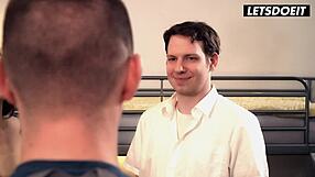 Jessica Portman fucks friend while cuckold boyfriend watches horny dorm spooning tight pussy moans