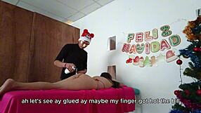 Massage patient screams taking that big dick deep this Christmas