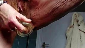 granny fucks hairy beaver hard with huge dildo!