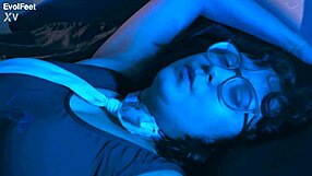 getting up close sniffing artemis' sweaty nylon feet and toes