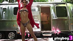 Perfect Blonde Teen Kayci Darko Poses Strips Exposes Natural Tits Camper