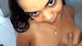 Skinny latina cutie spreads legs for hermanastro on washer