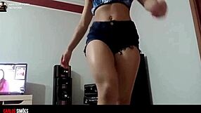 hot amateur girl twirls seductively in sexy lingerie showing off her curves
