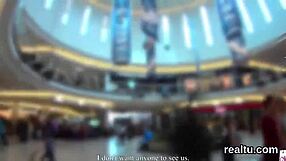 adorable czech kitten strips in mall before hardcore pov assfucking
