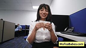 big tit milf sasha pearl parker ambrose fucked hard at work takes nasty facial cumshot