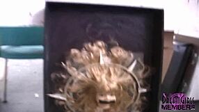 blonde coed nervously flashes hairy pussy naked in public but loves it