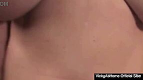 Vicky Vette's Big Tits Cum Covered Post Blowjob