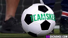 stepbrothers fuck stepsisters after soccer workout in uniforms