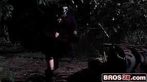 blonde slutty red riding hood gets fucked hard doggystyle on halloween shaved pussy dripping