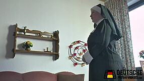 a nun reveals her huge tits in high definition closeup.